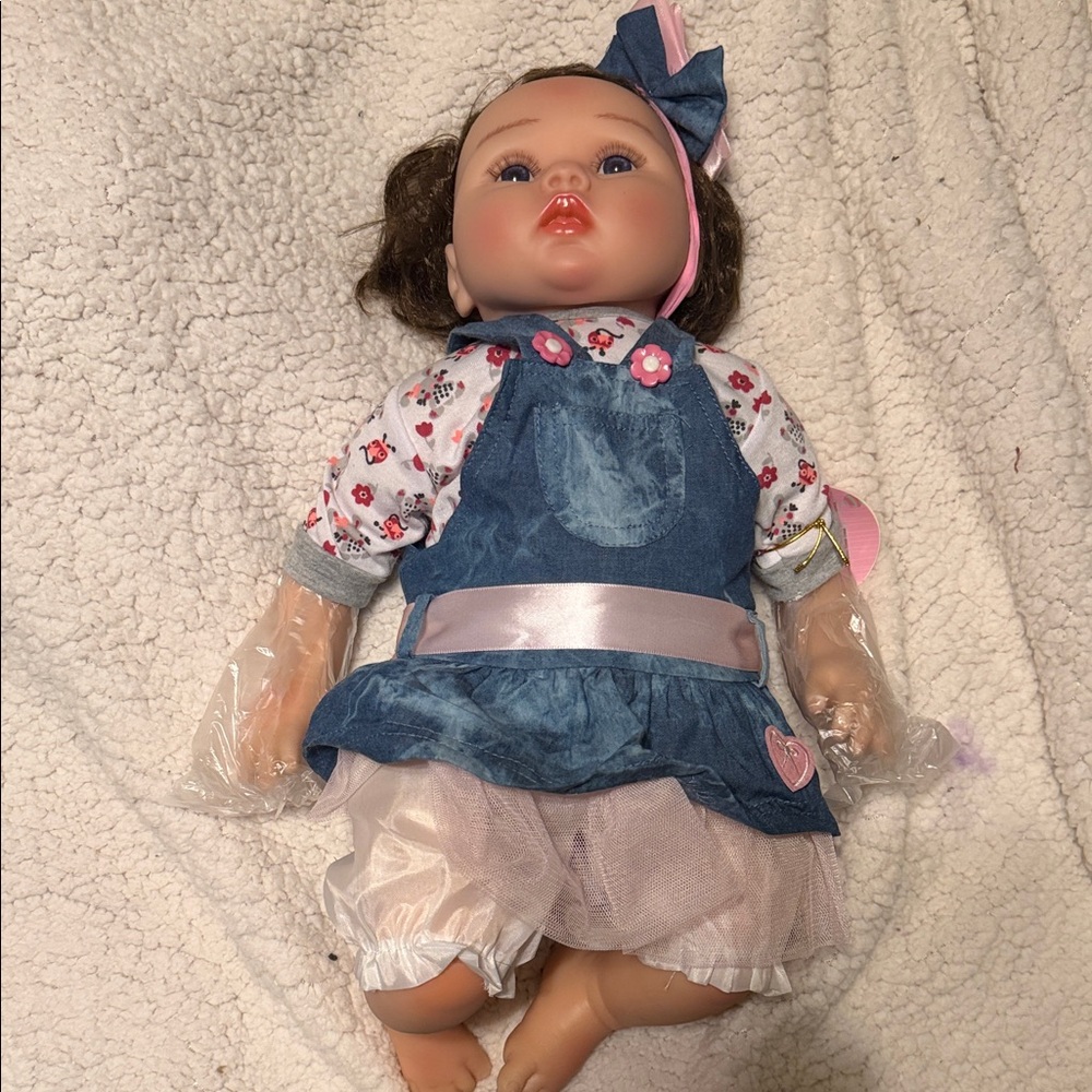 Soft Baby reborn Doll in Blue and Pink Outfit - Kids Toys